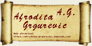 Afrodita Grgurević vizit kartica
